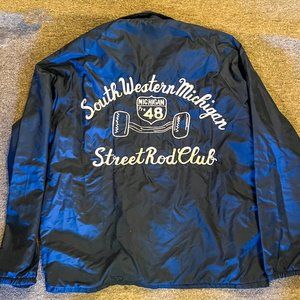 King Louie Street Rod Club vintage nylon customized lined windbreaker L 44-46